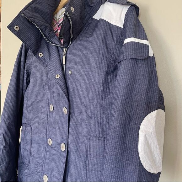 Nils Vintage Retro Y2K Faux Fur Women's Ski Snowboard Jacket Winter Blue - Picture 10 of 13